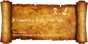 Klemencz Lóránt névjegykártya