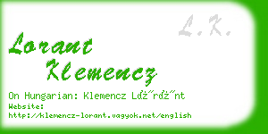 lorant klemencz business card